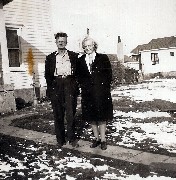 Ed, Della Dorrough in snow